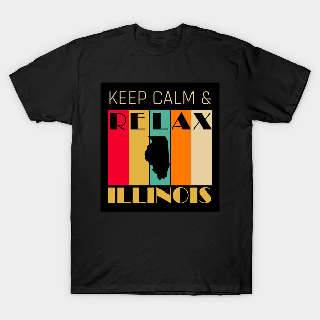 ILLINOIS - US STATE MAP - KEEP CALM & RELAX